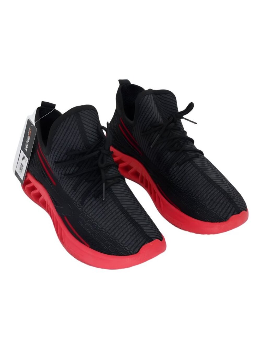 Akademiks Men's Fit 2.0 Knit Jogger Sneaker Black, Red Size 10M